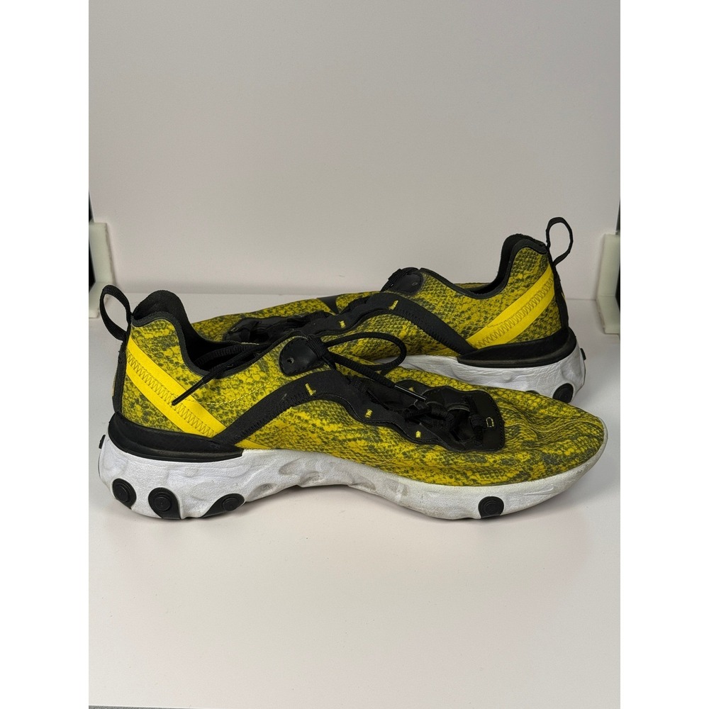 Nike React Element 55 CT1551-700 Volt Snakeskin Sneaker Running Womens 10.5 - Picture 6 of 8